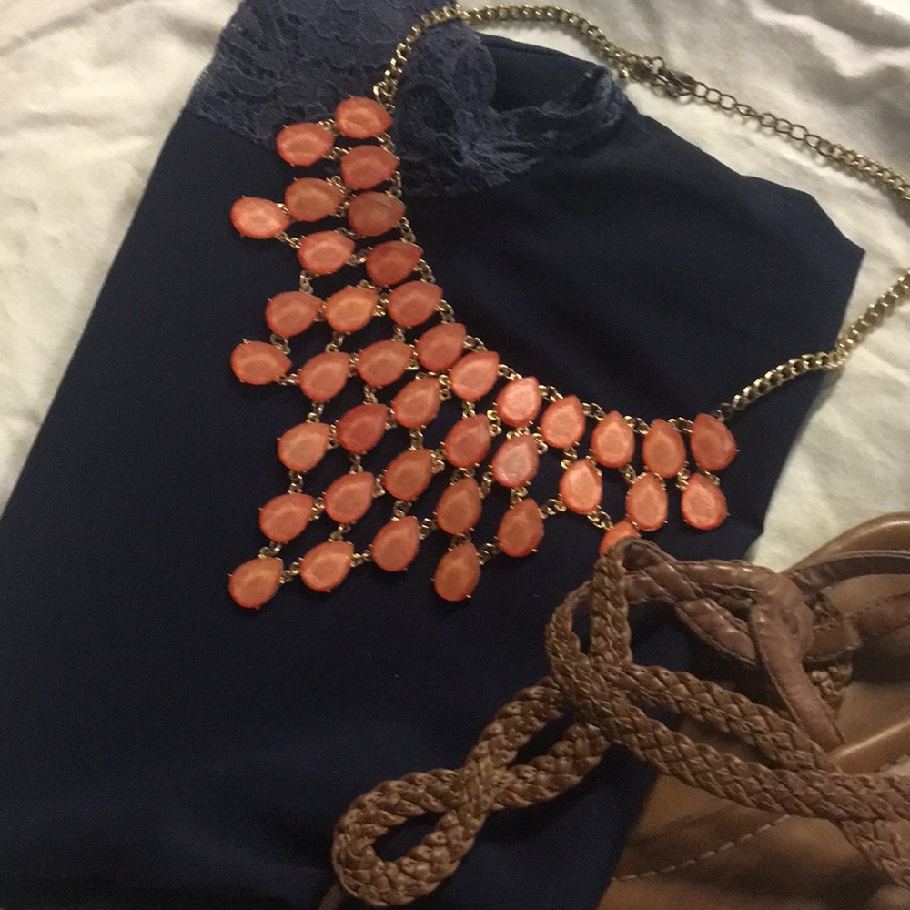 Coral statement necklace